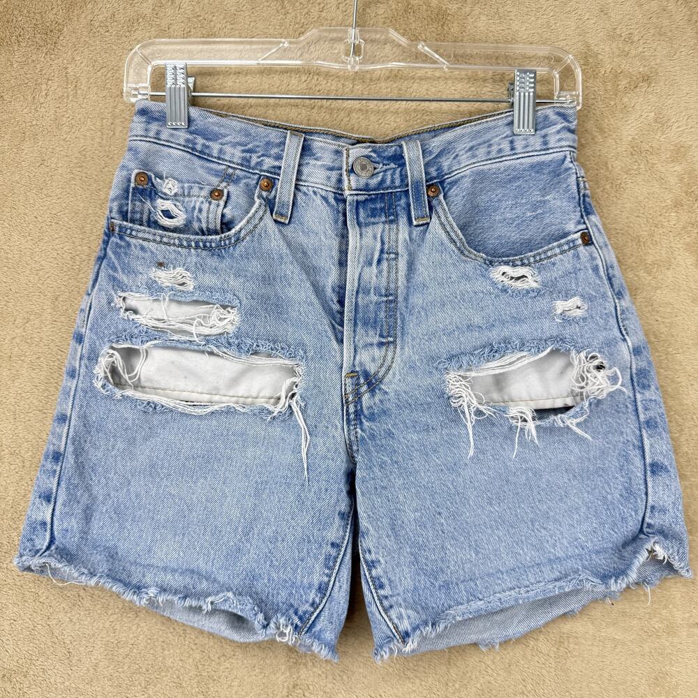 Levi's Light Blue Distressed Jean Shorts